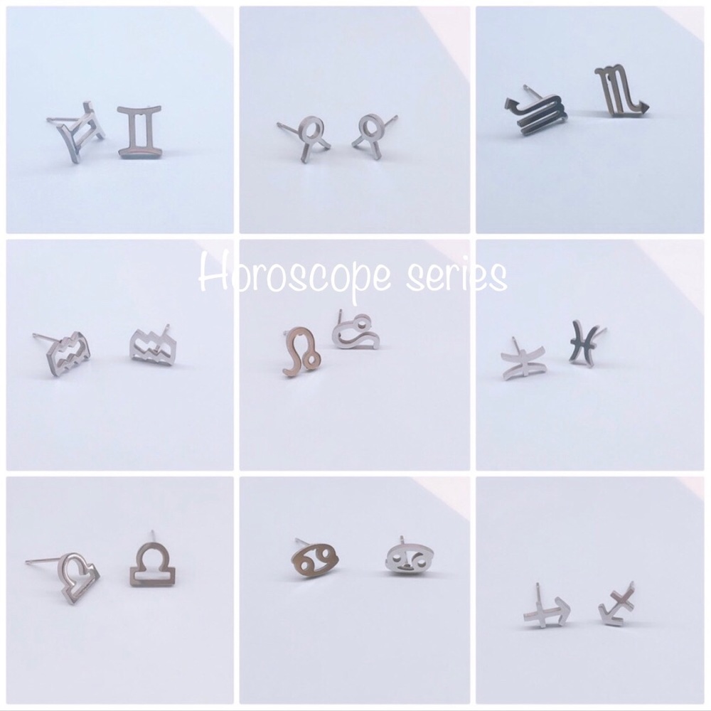 Geometric stud earrings - Picture 5 of 11